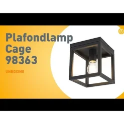 Industriële plafondlamp zwart staal - Cage