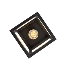 Industriële plafondlamp zwart staal - Cage