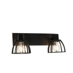 Industriële plafondlamp zwart 2-lichts - Fotu