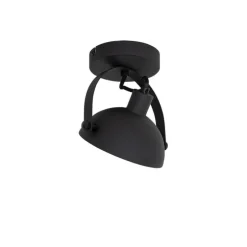 Industriële plafondlamp zwart met goud 15 cm verstelbaar - Magnax