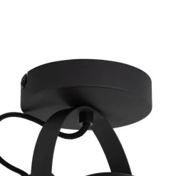 Industriële plafondlamp zwart met goud 15 cm verstelbaar - Magnax