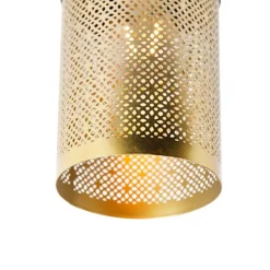 Industriële plafondlamp zwart met goud - Raspi