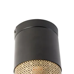 Industriële plafondlamp zwart met goud - Raspi