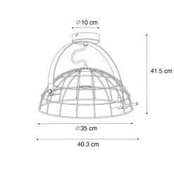 Industriële plafondlamp zwart 35 cm verstelbaar - Hanze