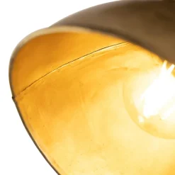 Industriële plafondspot brons met hout 18 cm - Mangoes