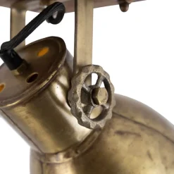 Industriële plafondspot brons met hout 18 cm - Mangoes