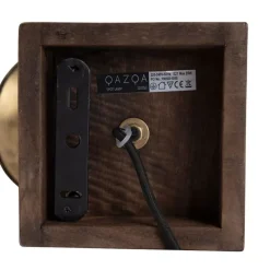 Industriële plafondspot brons met hout 18 cm - Mangoes