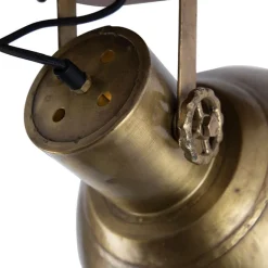 Industriële plafondspot brons met hout 30 cm - Mangoes