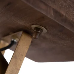 Industriële plafondspot brons met hout 30 cm - Mangoes