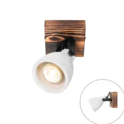 Industriële plafondspot hout met beton - Creto