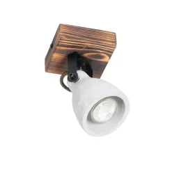 Industriële plafondspot hout met beton - Creto