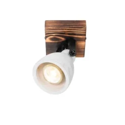 Industriële plafondspot hout met beton - Creto