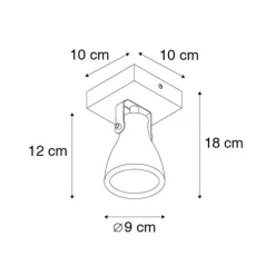 Industriële plafondspot hout met beton - Creto