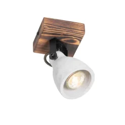 Industriële plafondspot hout met beton - Creto