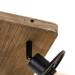 Industriële plafondspot zwart met hout 4-lichts - Jasmijn