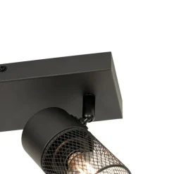 Industriële plafondspot zwart 3-lichts verstelbaar - Jim