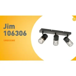 Industriële plafondspot zwart 3-lichts verstelbaar - Jim