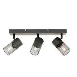 Industriële plafondspot zwart 3-lichts verstelbaar - Jim