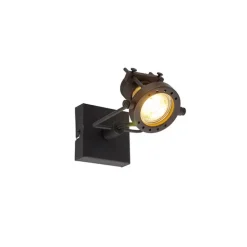 Industriële plafondspot zwart draai- en kantelbaar GU10 50mm - Suplux