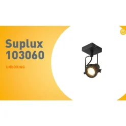 Industriële plafondspot zwart draai- en kantelbaar GU10 50mm - Suplux