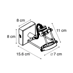 Industriële plafondspot zwart draai- en kantelbaar GU10 50mm - Suplux