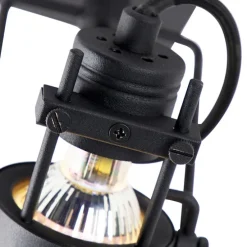 Industriële plafondspot zwart draai- en kantelbaar GU10 50mm - Suplux