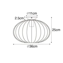 Industriële plafonnière zwart - Margarita