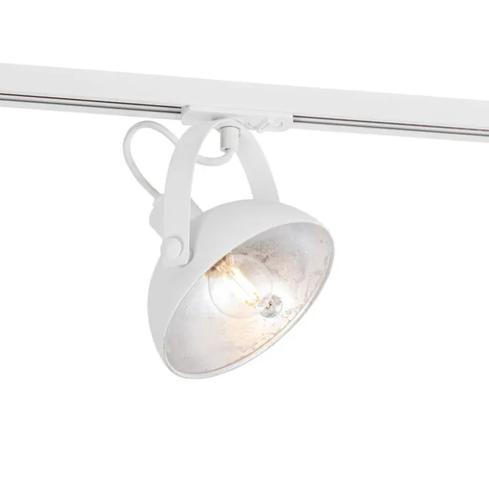 Industriële railspot wit met zilveren binnenkant - Iconic Magnax