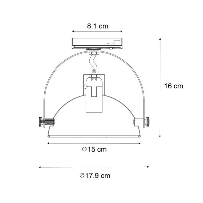 Industriële railspot wit met zilveren binnenkant - Iconic Magnax