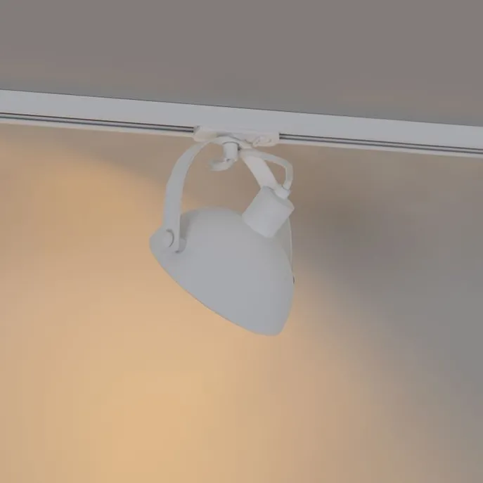 Industriële railspot wit met zilveren binnenkant - Iconic Magnax