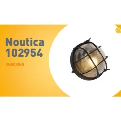 Industriële ronde wandlamp zwart IP44 - Noutica