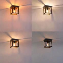 Industriële smart plafondlamp donkergrijs incl. Wifi G95 - Cage