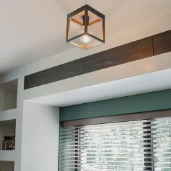 Industriële smart plafondlamp donkergrijs incl. Wifi G95 - Cage