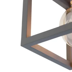 Industriële smart plafondlamp donkergrijs incl. Wifi G95 - Cage