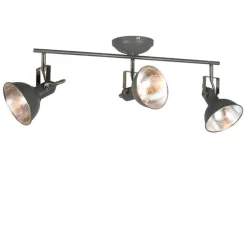 Industriële spot antraciet draai- en kantelbaar 3-lichts - Tommy