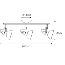 Industriële spot antraciet draai- en kantelbaar 3-lichts - Tommy