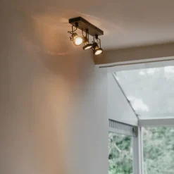 Industriële spot antraciet 3-lichts draai- en kantelbaar - Suplux