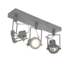 Industriële spot antraciet 3-lichts draai- en kantelbaar - Suplux