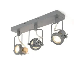Industriële spot antraciet 3-lichts draai- en kantelbaar - Suplux