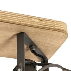 Industriële spot donkergrijs met hout verstelbaar 3-lichts - Arthur