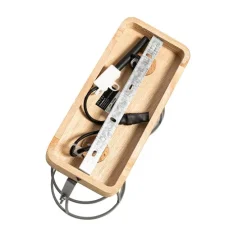 Industriële spot donkergrijs met hout verstelbaar 2-lichts - Arthur