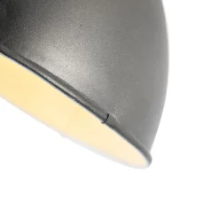 Industriële spot donkergrijs met mango hout 18 cm - Mangoes