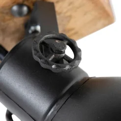 Industriële spot donkergrijs met mango hout 2-lichts - Mangoes