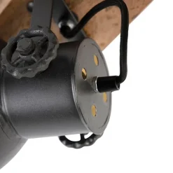 Industriële spot donkergrijs met mango hout 2-lichts - Mangoes