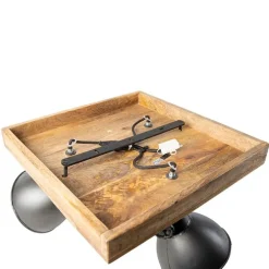 Industriële spot donkergrijs met mango hout 3-lichts - Mangoes