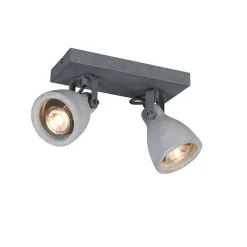 Industriële spot grijs beton 2-lichts - Creto