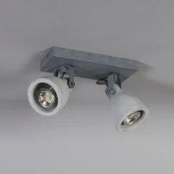 Industriële spot grijs beton 2-lichts - Creto