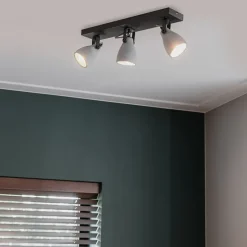 Industriële spot grijs beton 3-lichts - Creto