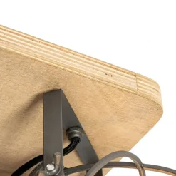 Industriële spot hout met donkergrijs verstelbaar 4-lichts - Arthur