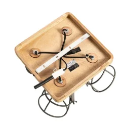 Industriële spot hout met donkergrijs verstelbaar 4-lichts - Arthur